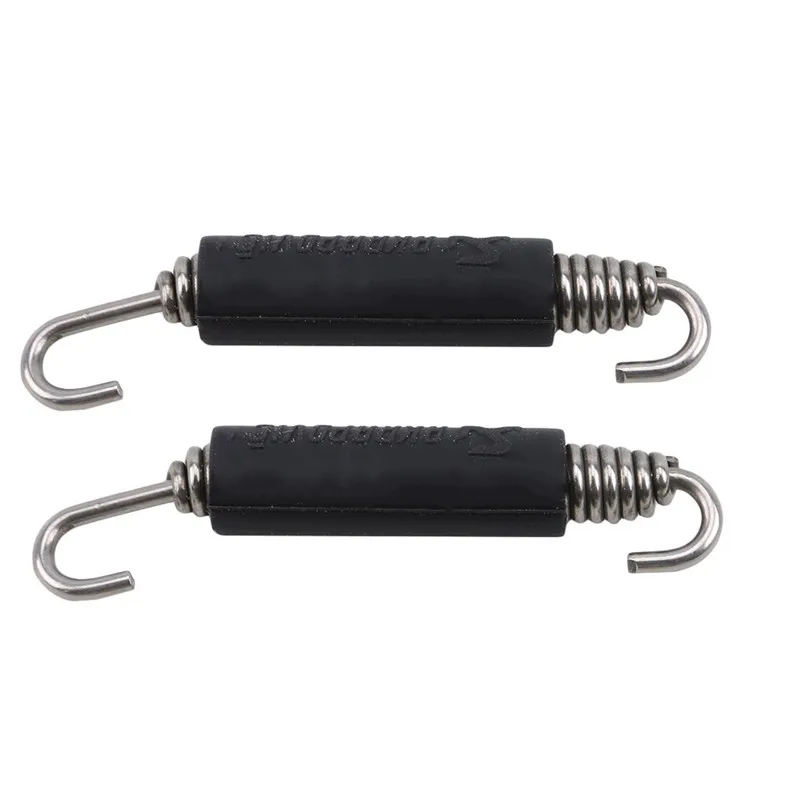 2PCS Edelstahl Universal Motorrad Schalldämpfer Auspuff Federn Haken Vorne Mitte Link Rohr Auspuff Verbinden Frühling