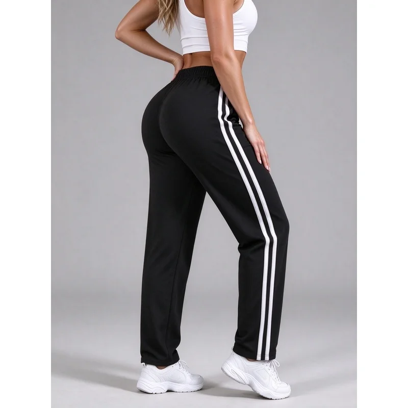 Spring And Autumn Men's Knitted Sports Pants Novelty Street Wear Winter Men Sports Pants Couple Sports Pants Straight Leg Pants