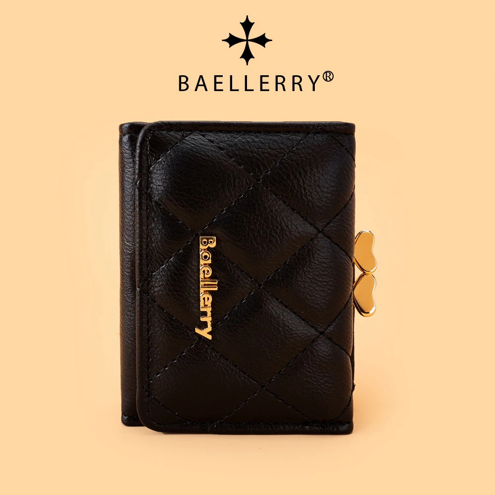 Женский короткий кошелек из веганской кожи Baellerry Heart Pattern на молнии, кошелек-клатч с несколькими органайзерами для карт, застежка-кнопкой