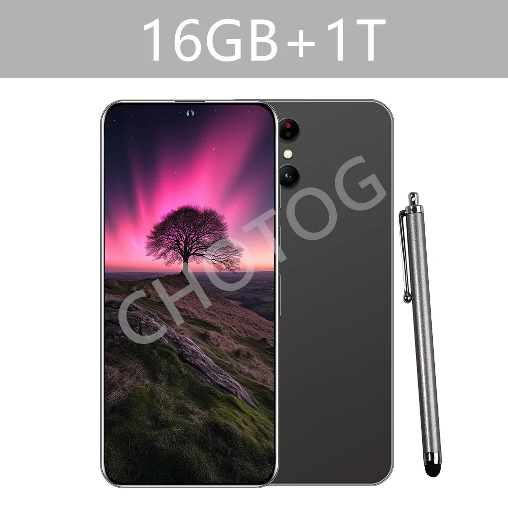 Nieuwe Mobiele Telefoons S + 24 Ultra Originele 7.3HD Smartphone 4G 5G Dual Sim Mobiele Telefoon 7800 mAh Android 14 Global Versie Mobiele Telefoons