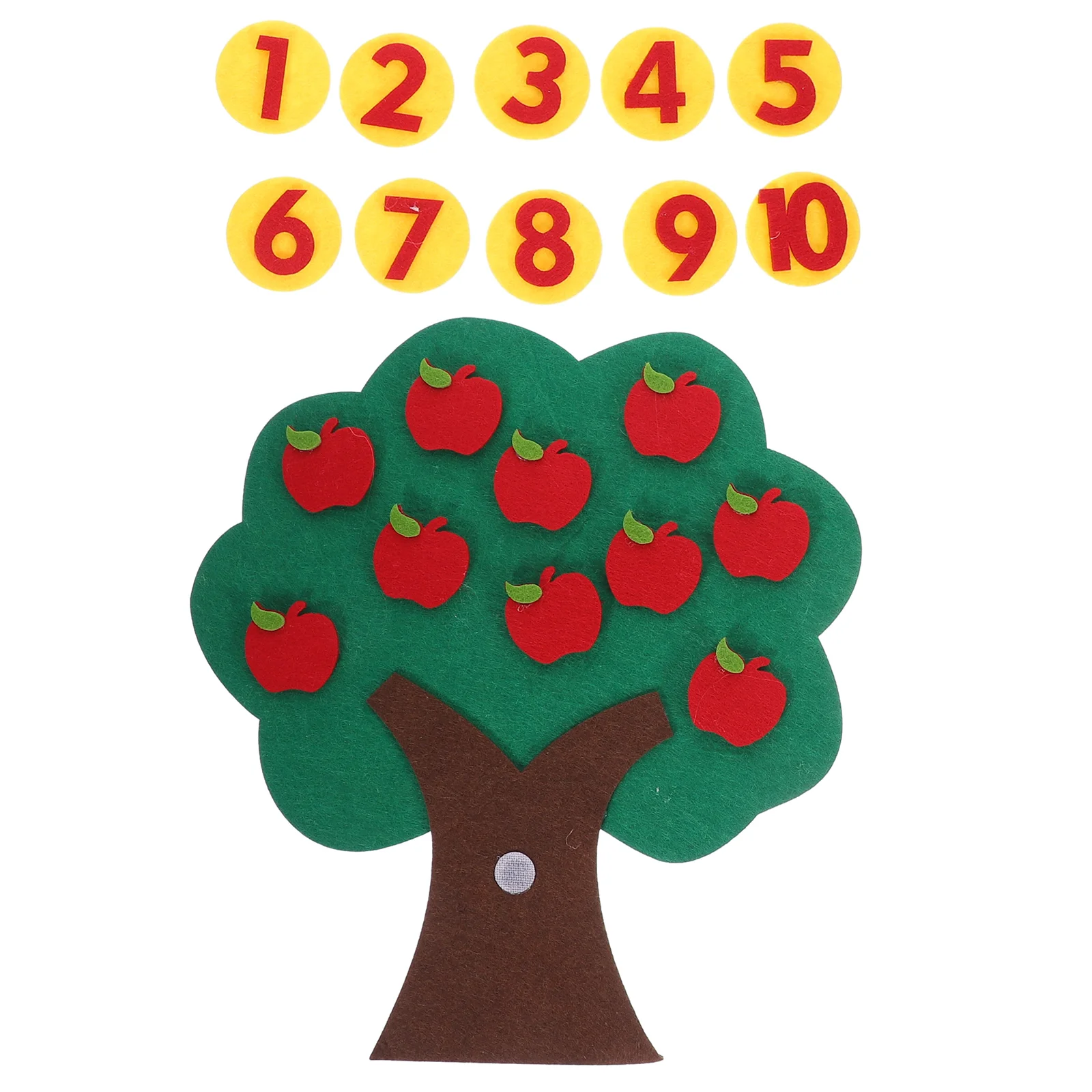 Felt Kindergarten Toys Apple Tree Digital Non-woven Apples Number Matching Memory Game Toddler Puzzles Sticker