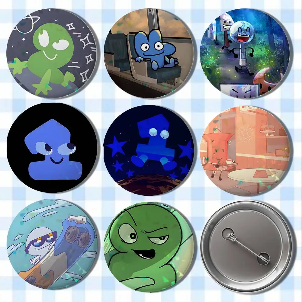 Bfdi Battle For Dream Island Badges Button Round Creative Pin Brooch Badge Bag Decor Accessories Fans Collect Friends Gifts