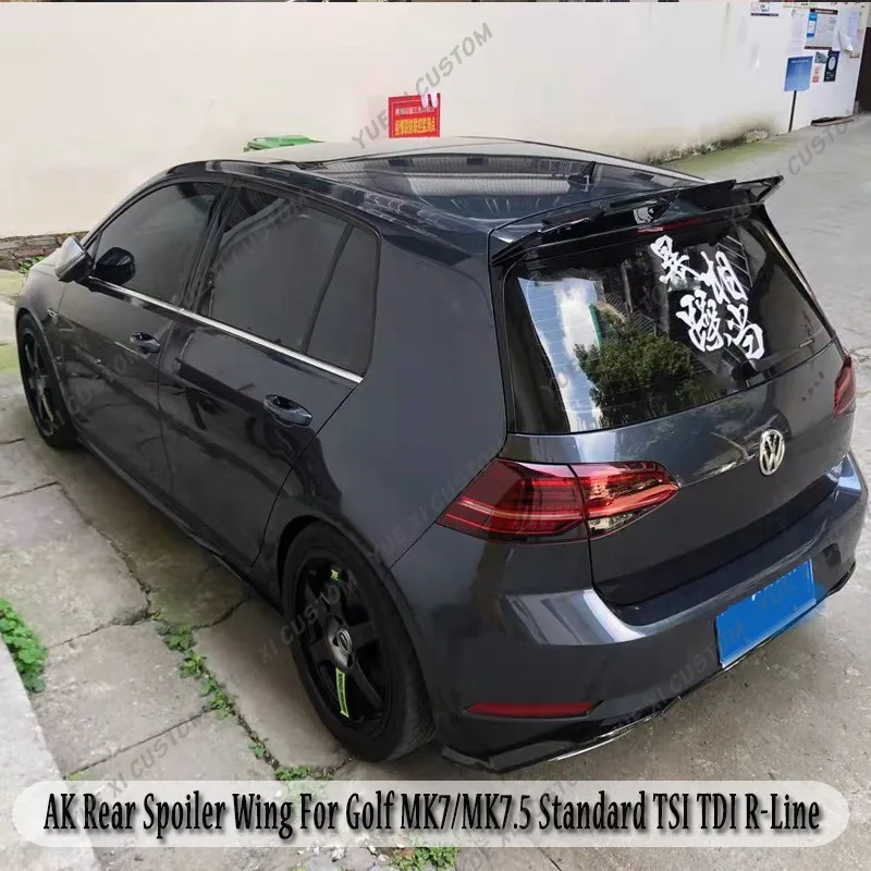 Dla VW Golf GTI GTD GTE R MK7/7.5 Golf 7 Standard TSI TDI R-Line 2012-2020 AK Style Tylny spojler dachowy Cap Wing Rear Trunk Boot