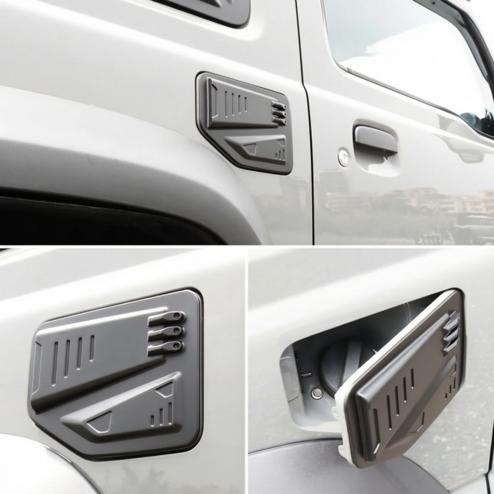 Adhesive Backed Fuel Door Trim ABS Resin Raised Accents Cache Trappe Carburant for JB64 JB74 4x4