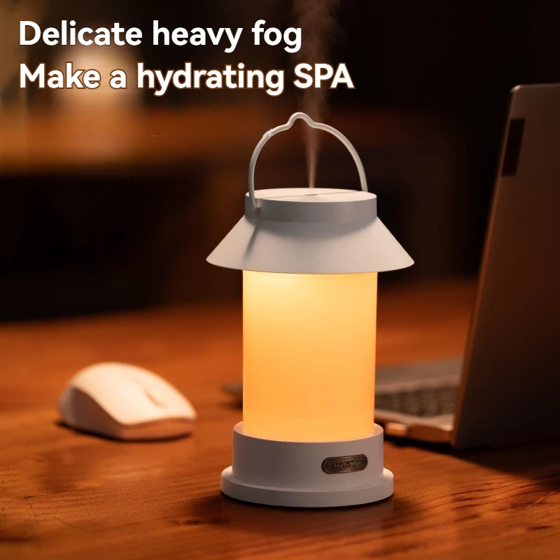 "مرطب الهواء ذو الطراز العتيق والإضاءة الليلية - مرطب هواء لسطح المكتب USB مع تشغيل هادئ لمكتب المكتب المنزلي