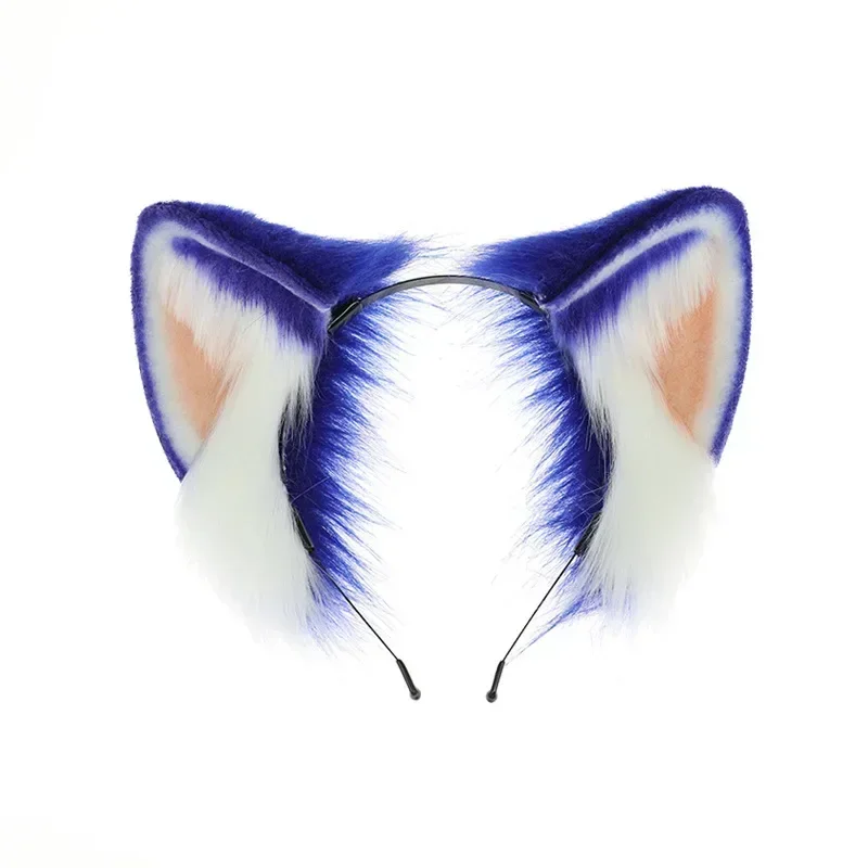 Novo jogo ouriço anime cosplay bandana azul orelhas de gato headwear pelúcia lolita cocar halloween acessórios para o cabelo orelhas de gato prop