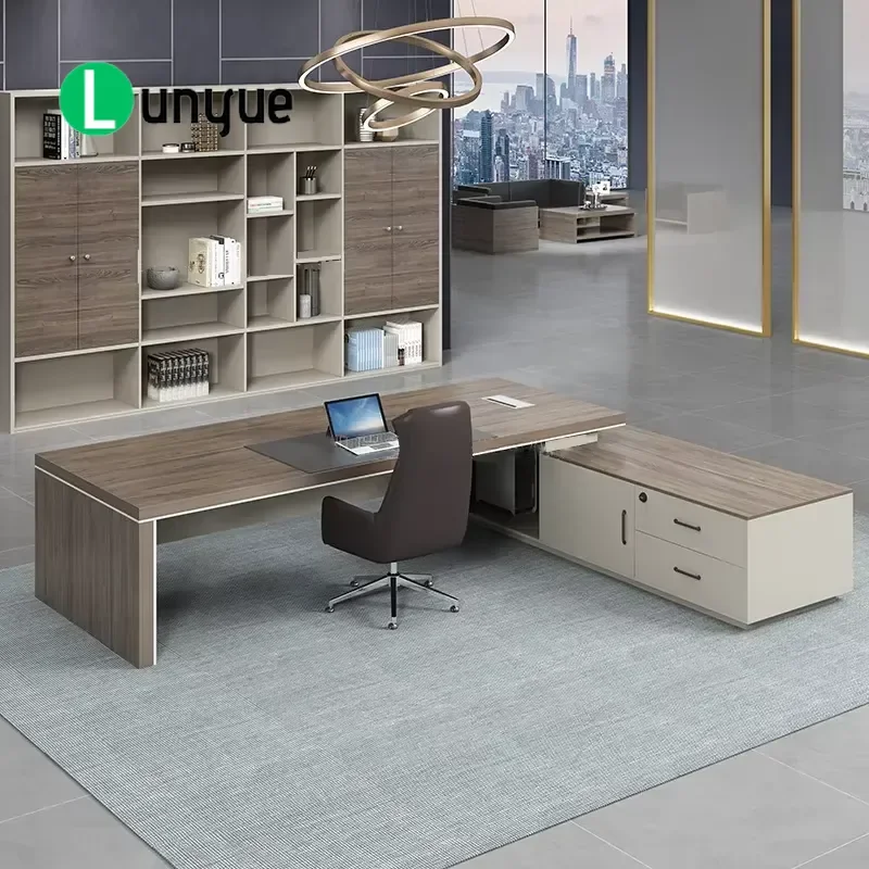 Modern Minimalist Large Executive Desk for Office President Boss Manager High Quality Hardware Single Workstation Furniture