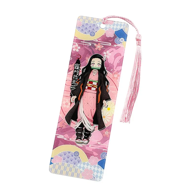 New Anime Demon Slayer Peripheral Bookmarks, 2D Kanzuki Nezuko Acrylic Bookmarks, Anime Tassel Pendants