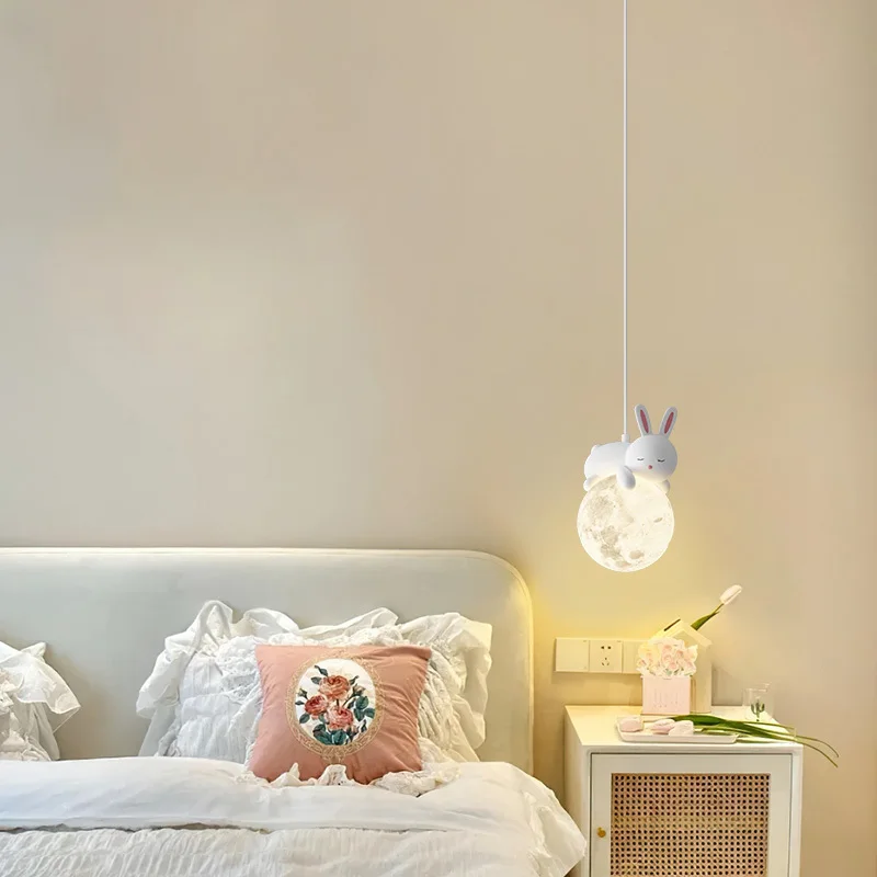 Plafonnier LED en Forme de Lapin Mignon de Dessin Animé, Luminaire Décoratif d'Nik, Idéal pour une Chambre d'Enfant ou un Salon