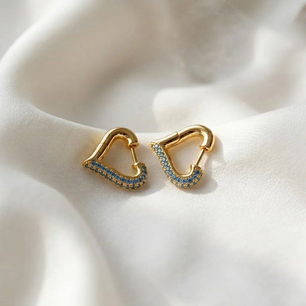 Pendientes de Aro Pequeños con Forma de Corazón para Mujer, Acero Inoxidable Brillante, Chapado en Oro de 18K, Mini Aros Minimalistas, Joyería Impermeable
