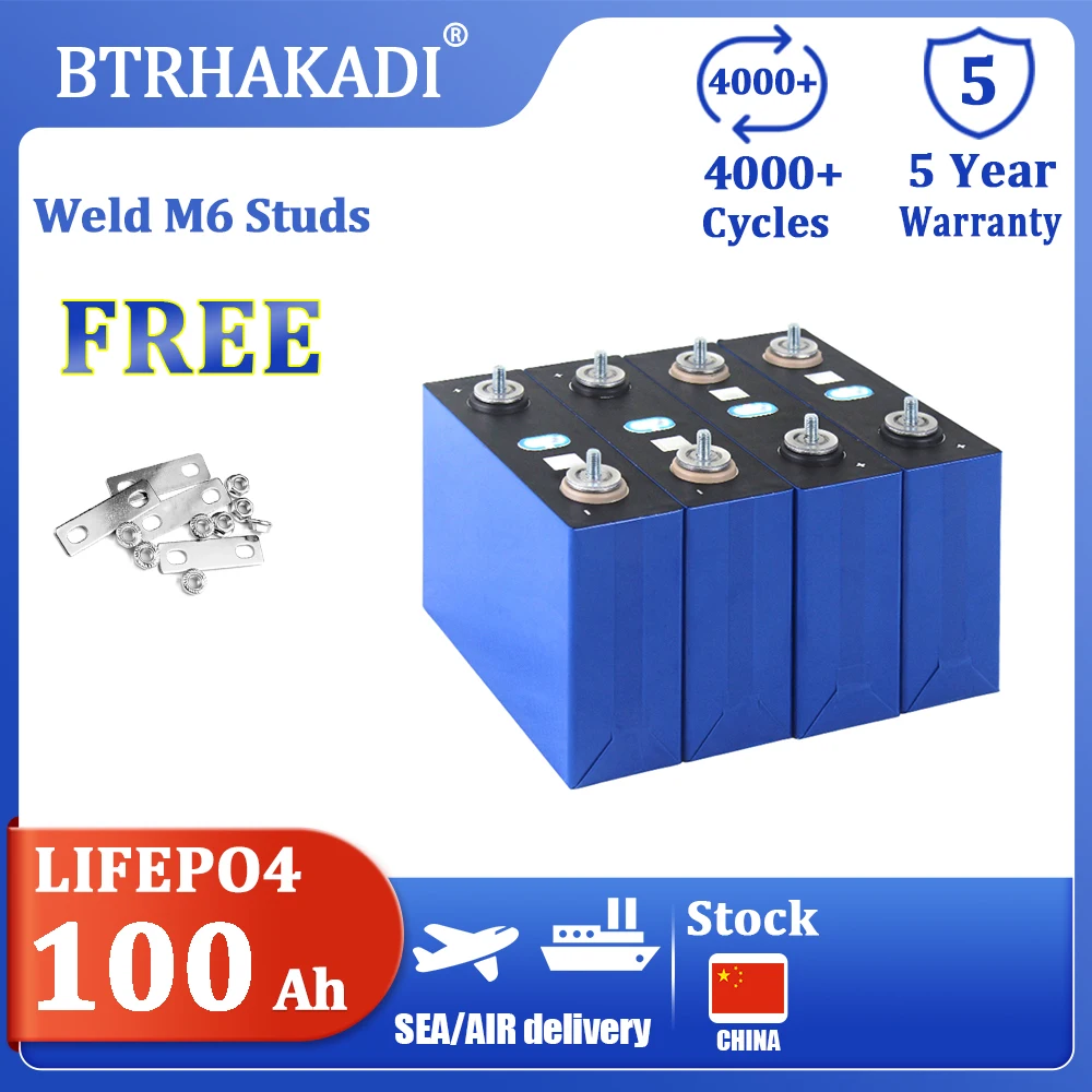 

Оригинальные аккумуляторные батареи CATL 3,2 В 100 Ач Lifepo4 4-16 шт. с шиной для DIY 48 В солнечной энергии для хранения лодки на колесах