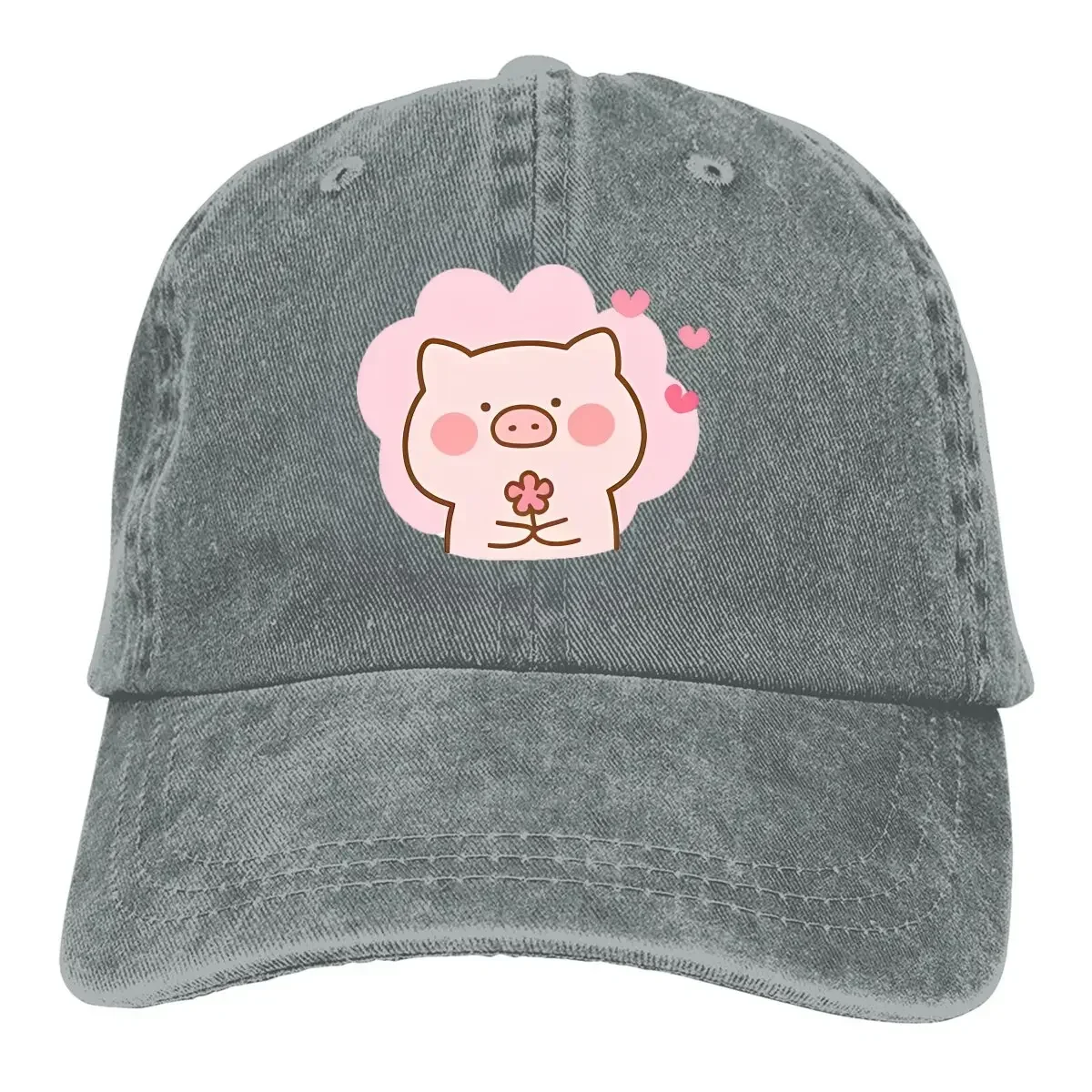 Holding Little Flowers Baseball Cap Men Hats Women Visor Protection Snapback Pig Emot Caps