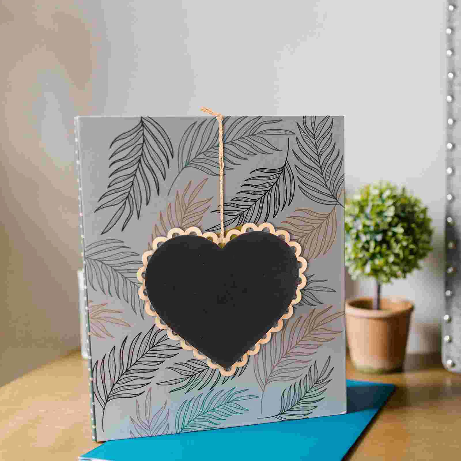 Heart Shaped Hanging Wooden Blackboard Chalkboard Wordpad Message Board Hanging blackboard Hanging chalkboard