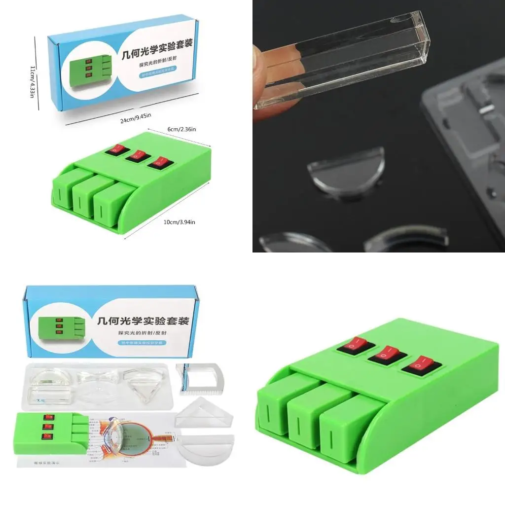  10PcsAcrylic Optics Lens Set for Physics Teaching, Physics Optics Experiment Set