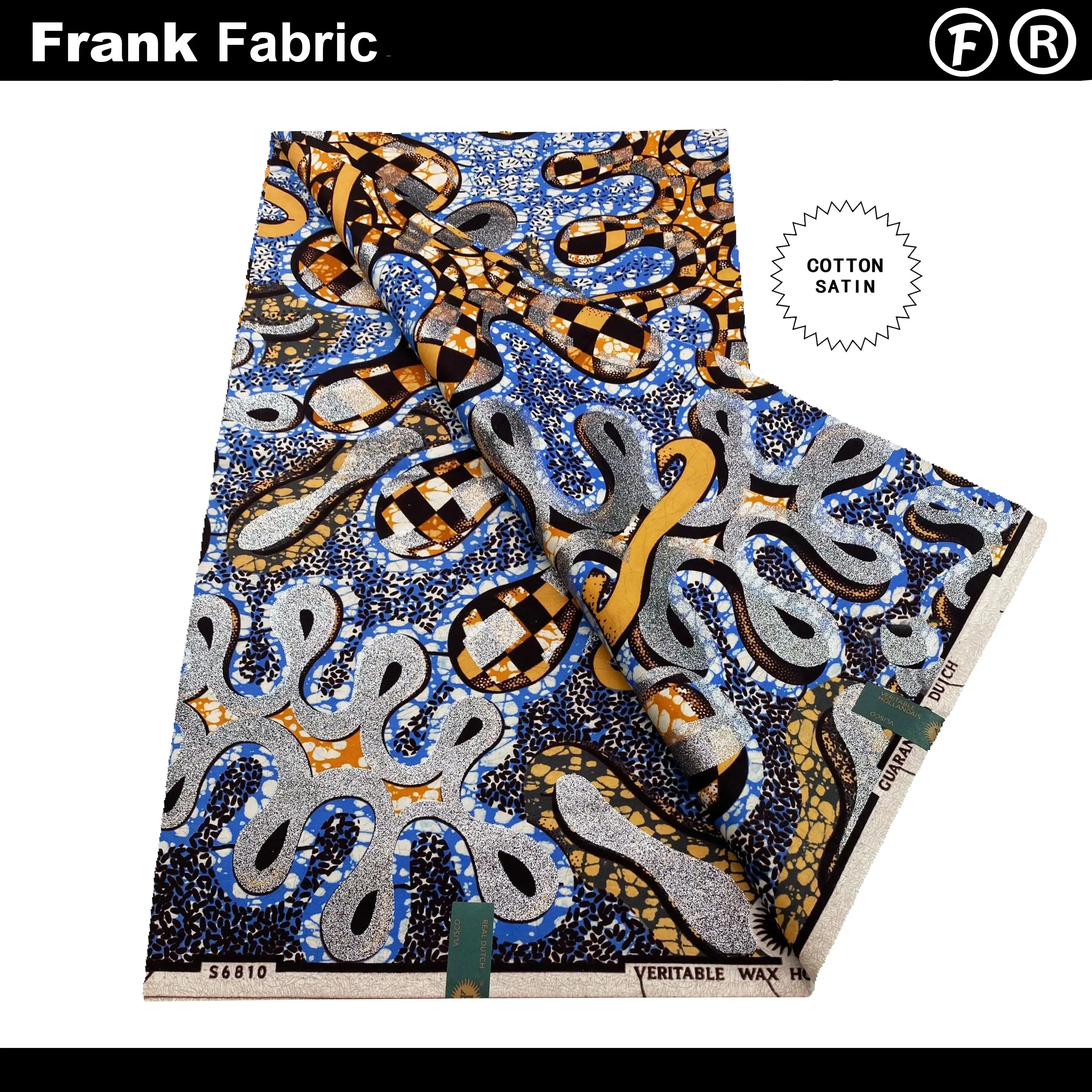 

Real Grand Super Ankara Wax Fabric 6 Yards Original Dutch African Wax From Holland High-End Textile With QR Code VLSG2508.139