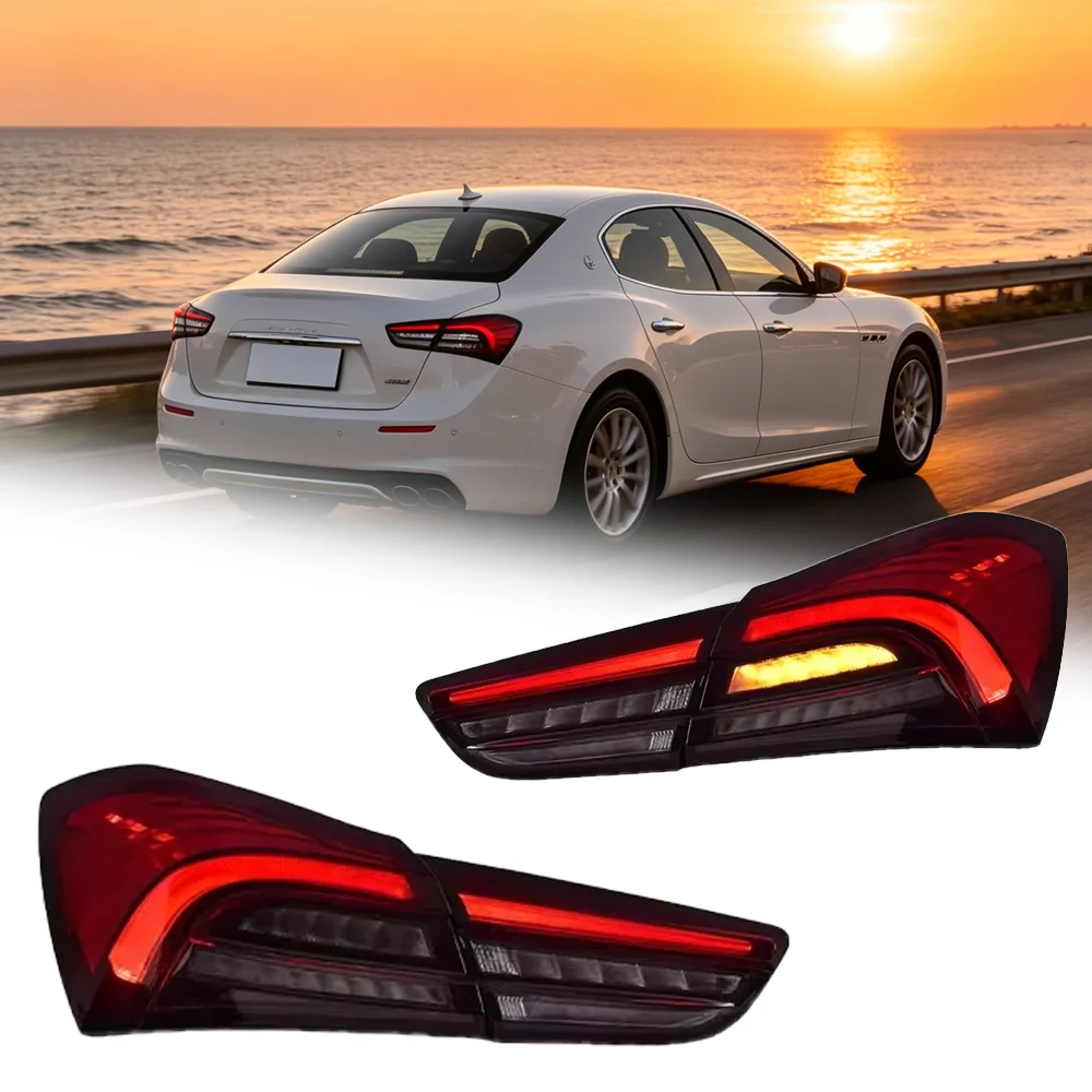TYPY Auto-Rückleuchten für Maserati Ghibli 2014-2020 LED-Auto-Rückleuchten Tagfahrlichter Dynamische Blinker