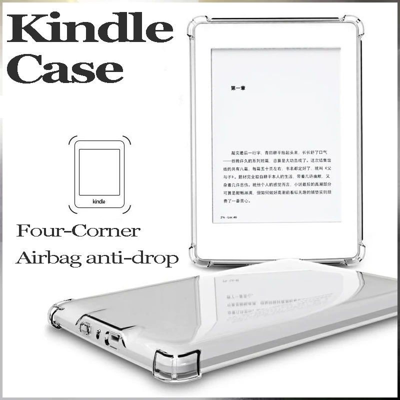 360 protecive caso para kindle paperwhite 4 321 tablet leitor capa para kindle caso oasis 2 3 silicone macio transparente anti-queda