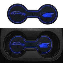 Non-Slip Car Cup Coaster Slot Pad for Ford Mustang Mach-e 2021-2023 Anti-Slip Mat Pocket Mat Interior Cup Holder Pad Accessories