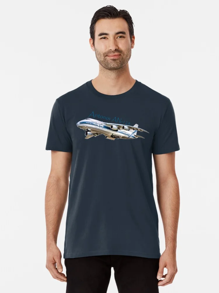 Antonov An-124 Strategic Airlift Aircraft T Shirt. New 100% Cotton Short Sleeve O-Neck Casual T-shirts Loose Top Size S-3XL