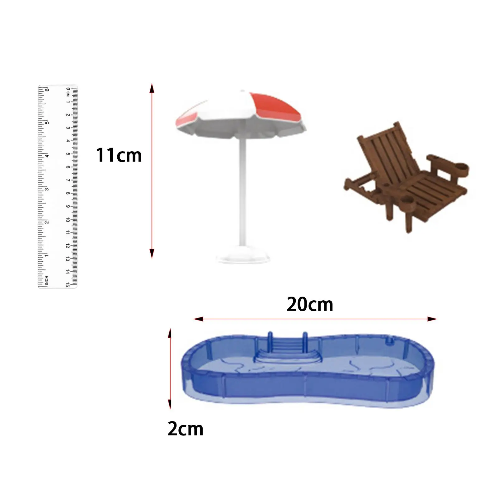 Juego de piscina para casa de muñecas, juguete de simulación, suministros, accesorio