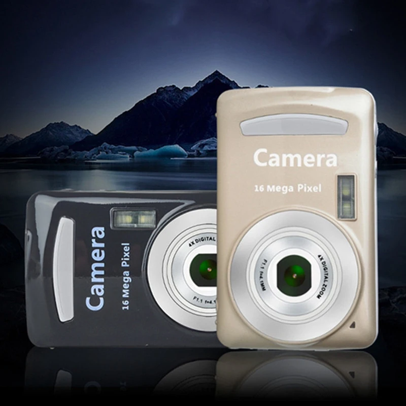 Digital Camera,Portable Cameras 16 Million HD Pixel Compact Home Digital Camera for Kids Teens Seniors Golden