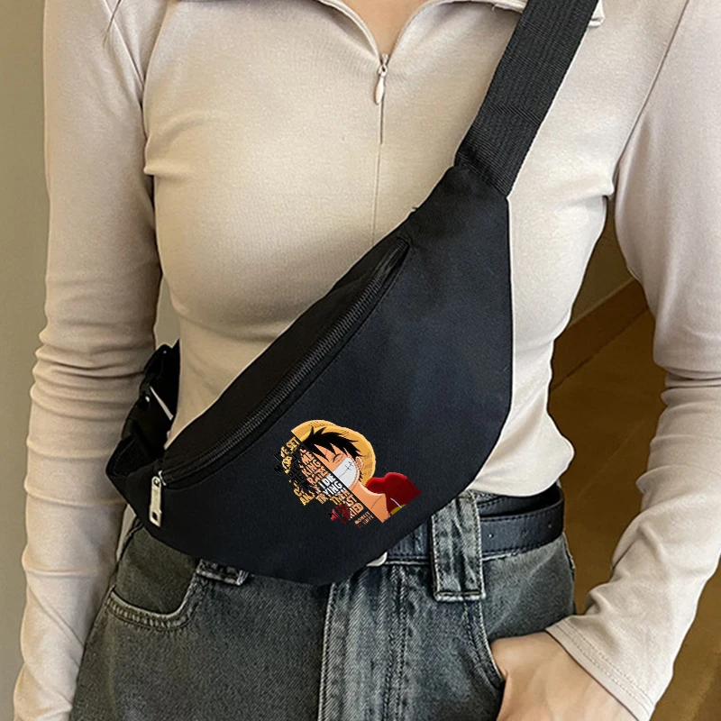 

One Piece Waist Bag Cartoon Anime Casual Chest Bag Large Capacity Portable Single Shoulder Bag Boy Girl Fashion Satchel Gift