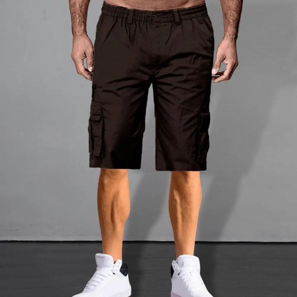 Athletic Shorts Versatile Athletic Shorts Versatile Men's Casual Shorts Elastic Waist Multi Pockets Straight Leg for Summer