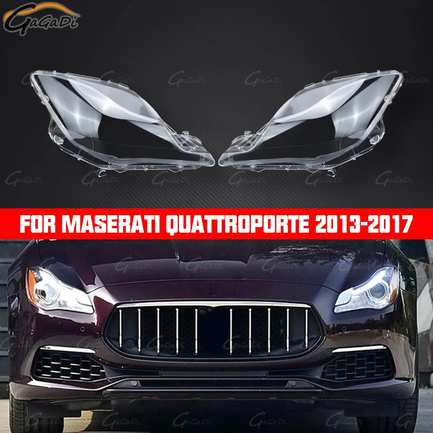 

GaGaDi For Maserati Quattroporte 2013 2014 2015 2016 2017 Car Headlight Lens Shell Head Light Cover Lampshade Case Auto Parts