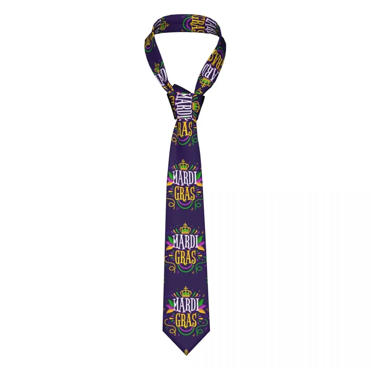 Formal Skinny Neckties Classic Men's Mardi Gras Illustration Wedding Tie Gentleman Narrow