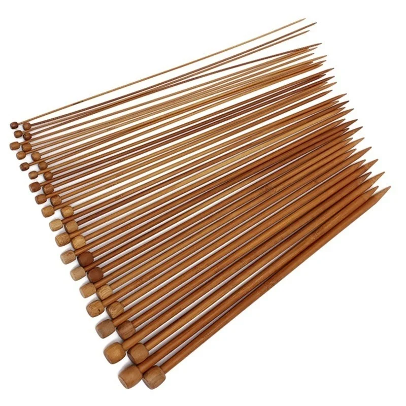 

New 36PCS 18th Sweater Needle Carbonized Bamboo Crochet Single-pointed Knit With A Full Set Of Beads