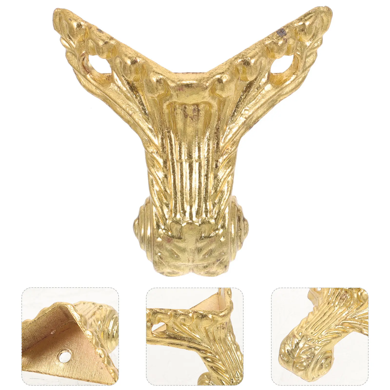 

8Pcs Furniture Legs Zinc Alloy Vintage Decorative Feet Classical Support Small Furniture Leg Replacement Corner
