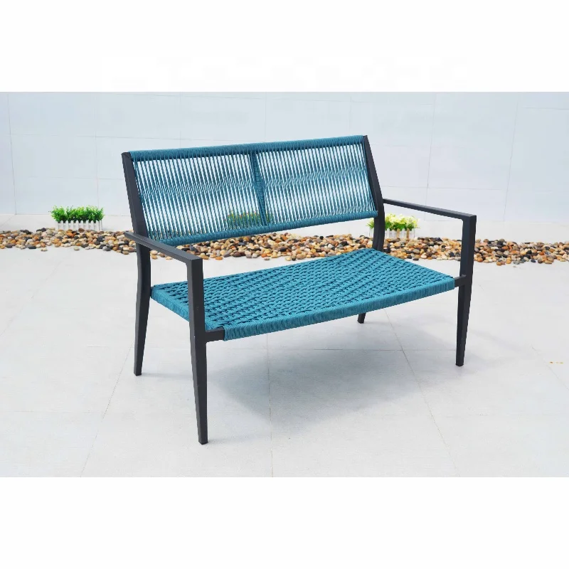 

High quality modern outdoor lounge chair for garden patio park or villa metal rope double chair for comfortable seating