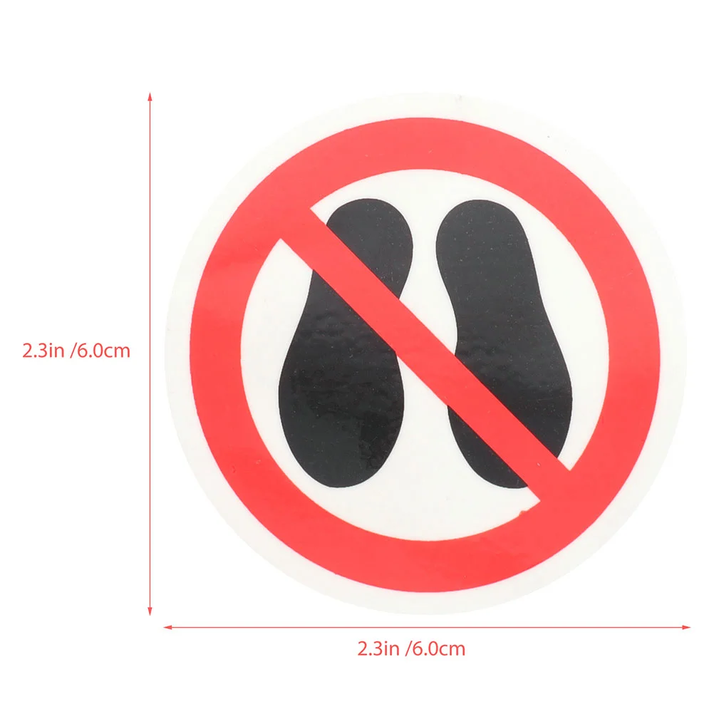 3 Pcs Round Do Not Step on Stickers Signs Floor Stepping Surface Decals 600X600X010CM Pet Warning