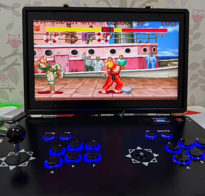 14-Inch Portable Joystick Game Console 2025 New Home Arcade Folding 21-inch Integrated Fighting Machine with Screen