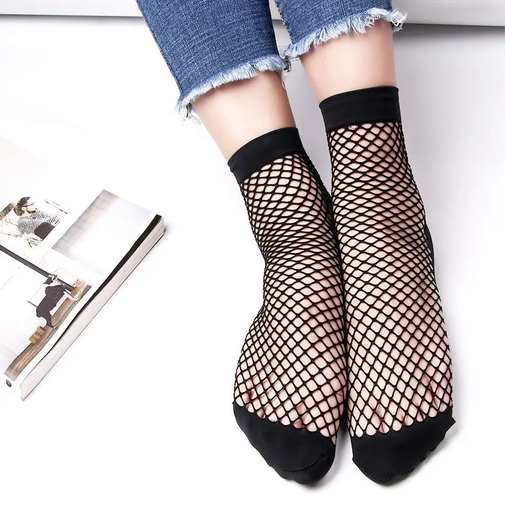 

Lady Punk Breathable Hollow Out Fashion Women Ankle Socks Mesh Net Socks Short Socks Fishnet Socks