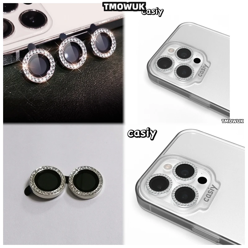 

For IPhone 16 15 14 Pro Max Plus 13 12 11 Pro Max Mini Sparkle Lens Protector For Women