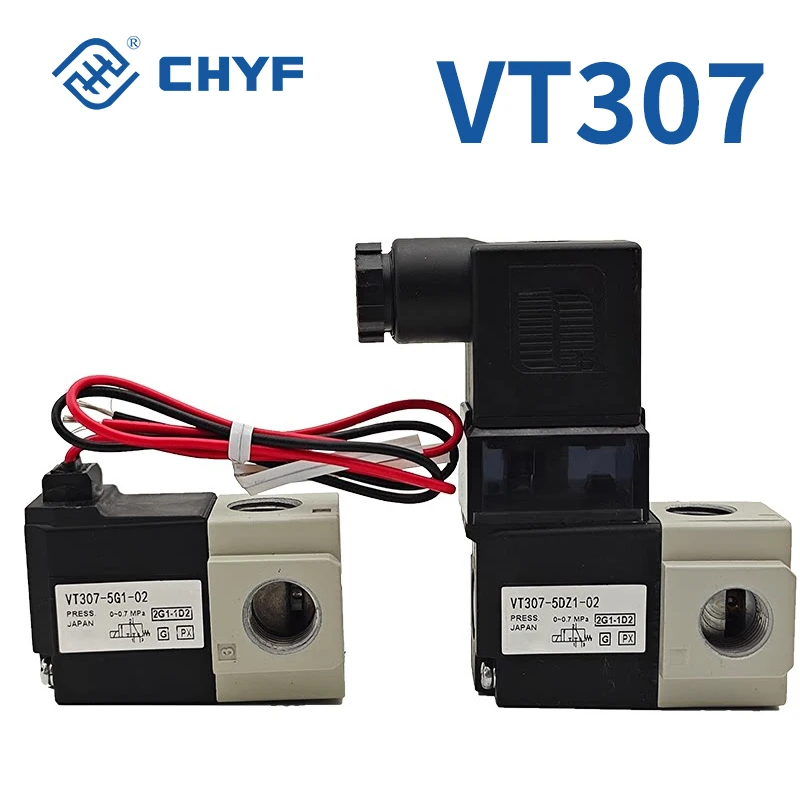 Direct Operated Poppet Type Pneumatic Solenoid Valve VT307-5G1-DZ-01-02-N-F-Q