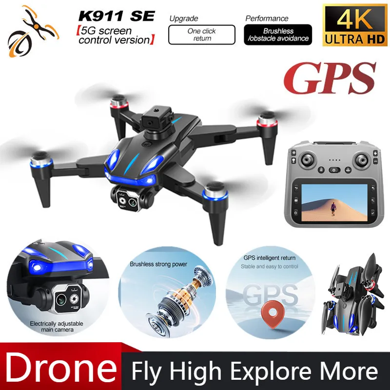 

K911SE GPS Drone 360° Laser Obstacle Avoidance Panoramic Shooting 5G RC Airdrop Device Drone Optical Flow Positioning Gift Toy