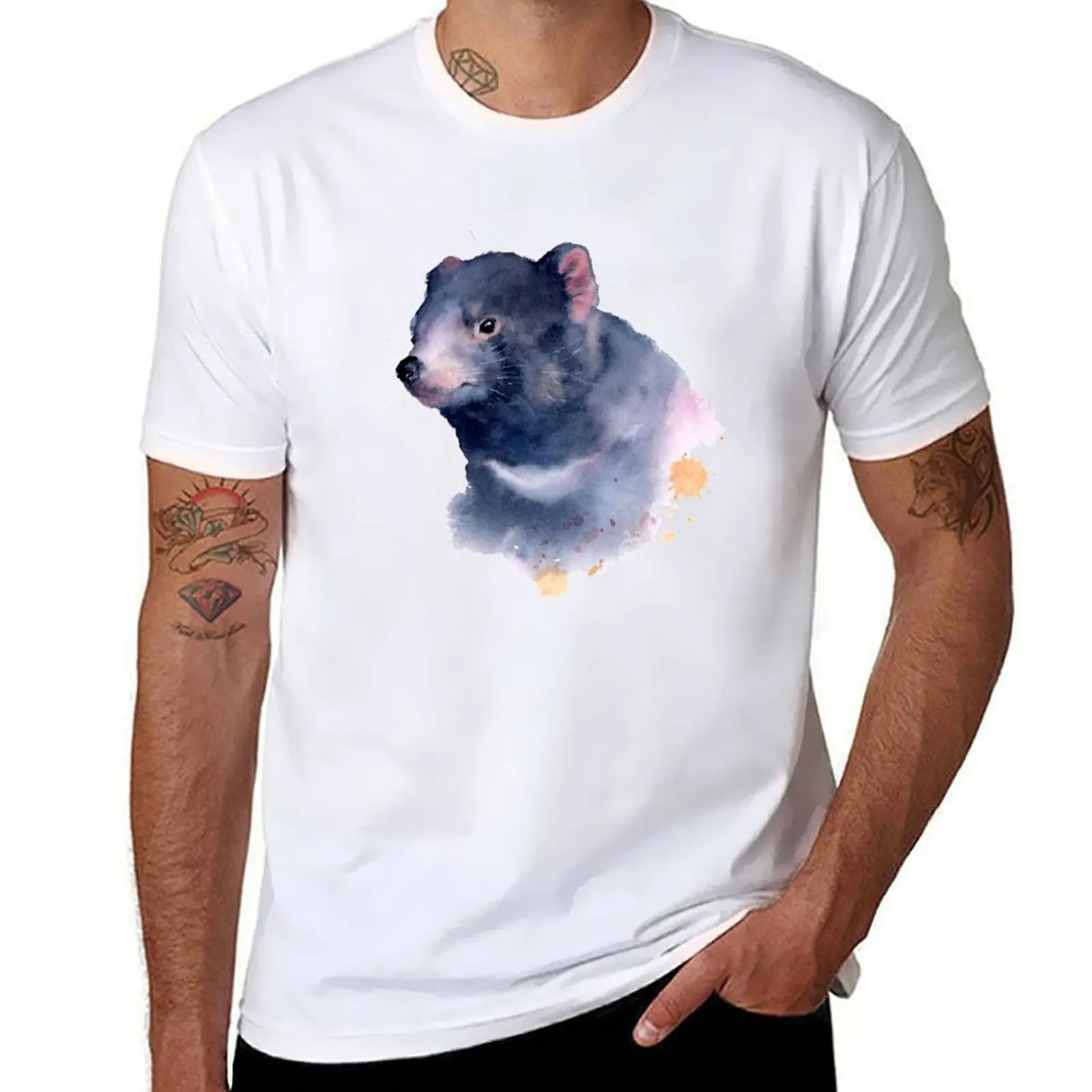 

Tasmanian devil watercolor T-Shirt t shirts for man graphic funny men t shirt cotton 100% man t shirts for men T-Shirt
