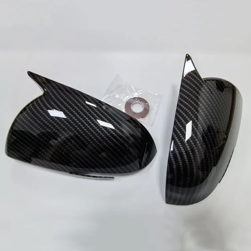 For Kia Seltos 2019-2023 Car Sticker Rearview Side Mirror Cover Wing Cap Exterior Door Rear View Case Trim Carbon Fiber Look