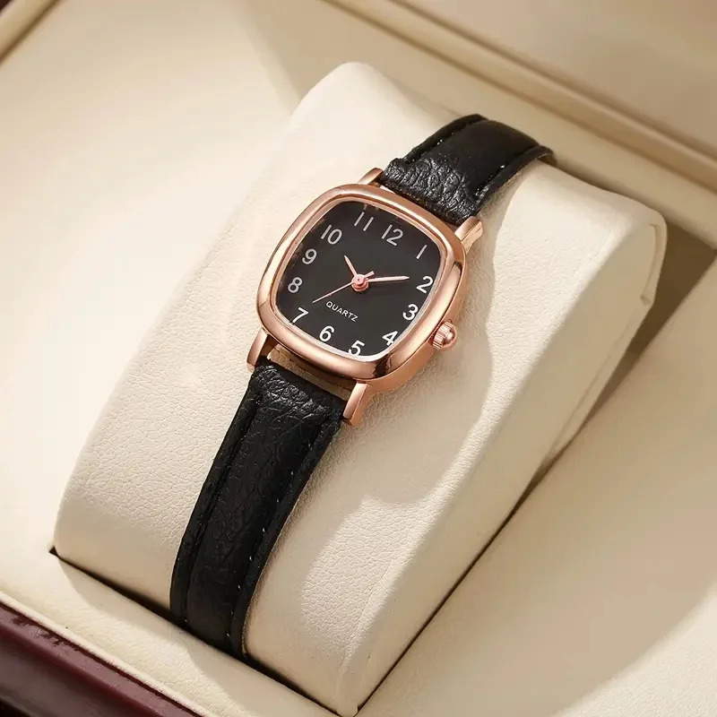 2 watches, fashionable casual ladies' quartz wristwatches, elegant and compact women's student watches, suitable for daily wear
