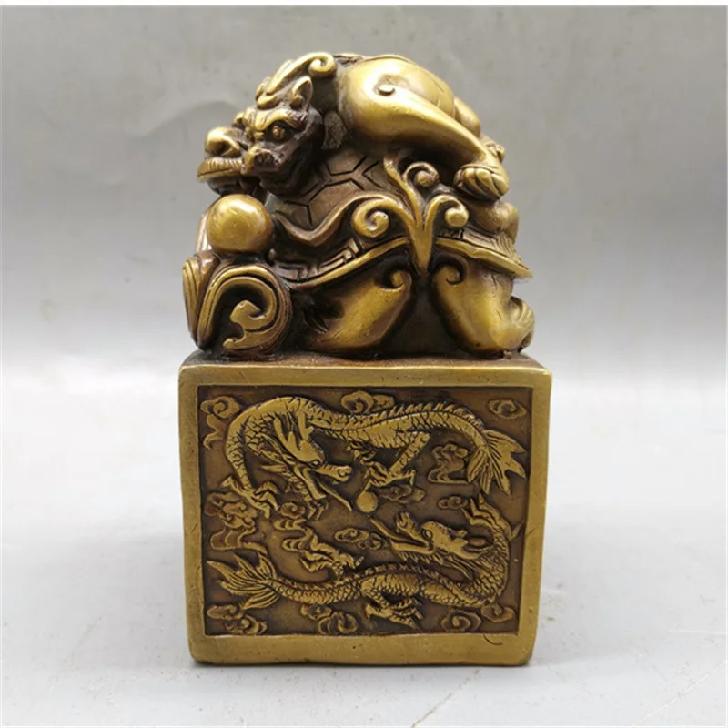 

Латунная печать Ремесла Печать Pixiu Печать Дракона Черепаха Печать Двойная печать Дракона Домашняя гостиная Кабинет Офис Медный орнамент Медная посуда Whol