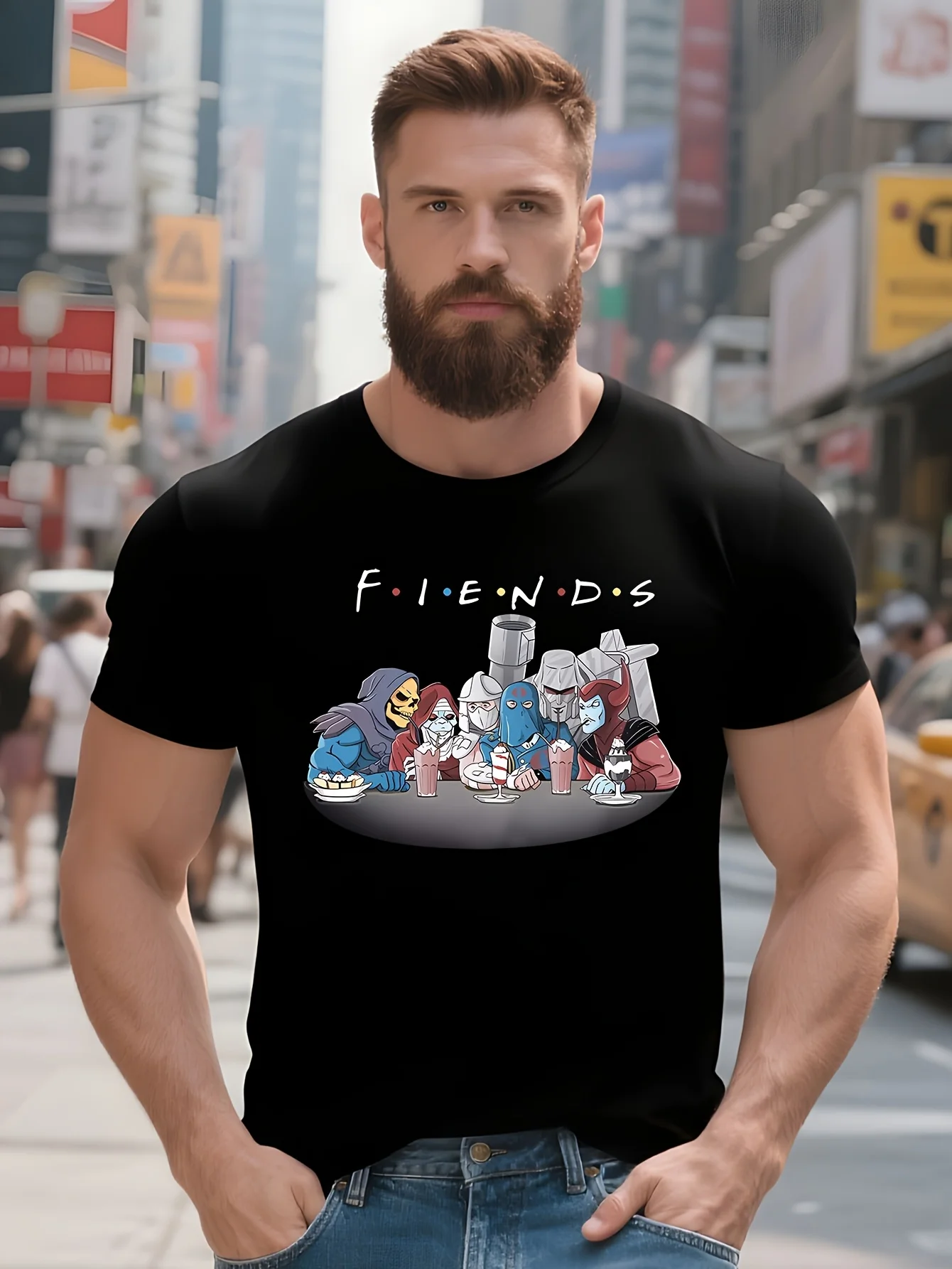 

Футболка He Man the Master of the Universe FIENDS Homme, мужская одежда, футболка из полиэстера для мужчин