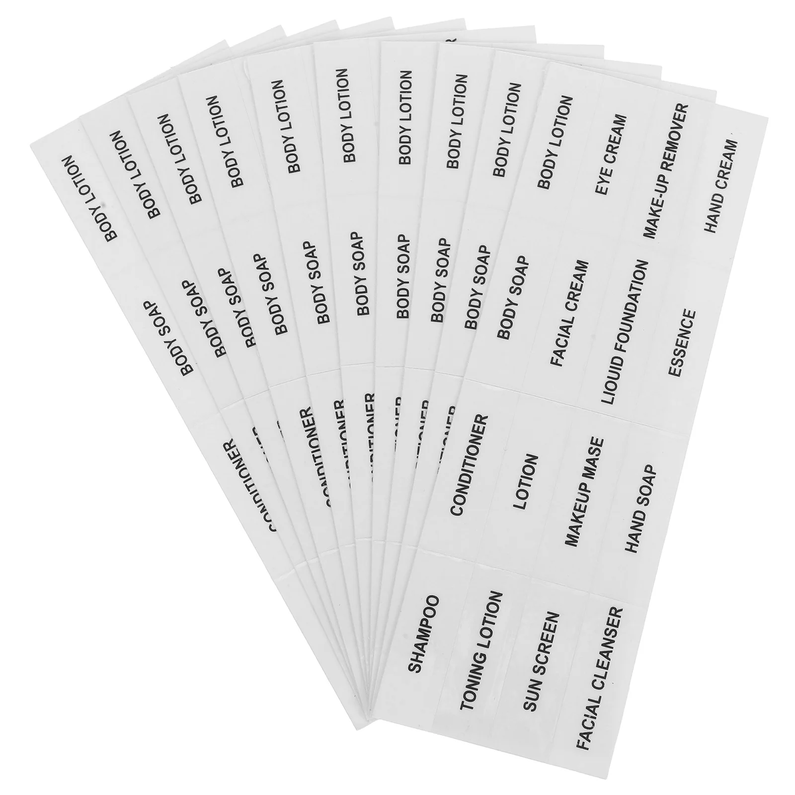 Etichette per la cura della pelle da 10 pezzi Adesivi in PVC impermeabili per bottiglie di cosmetici Dispenser di sapone Organizzazione Classificazione autoadesiva