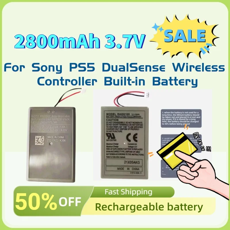 

High-Quality in Stock Lithium Ion Rechargeable Battery for Sony PS5 DualSense Wireless Controller Built-in Battery 2800mAh 3.7V
