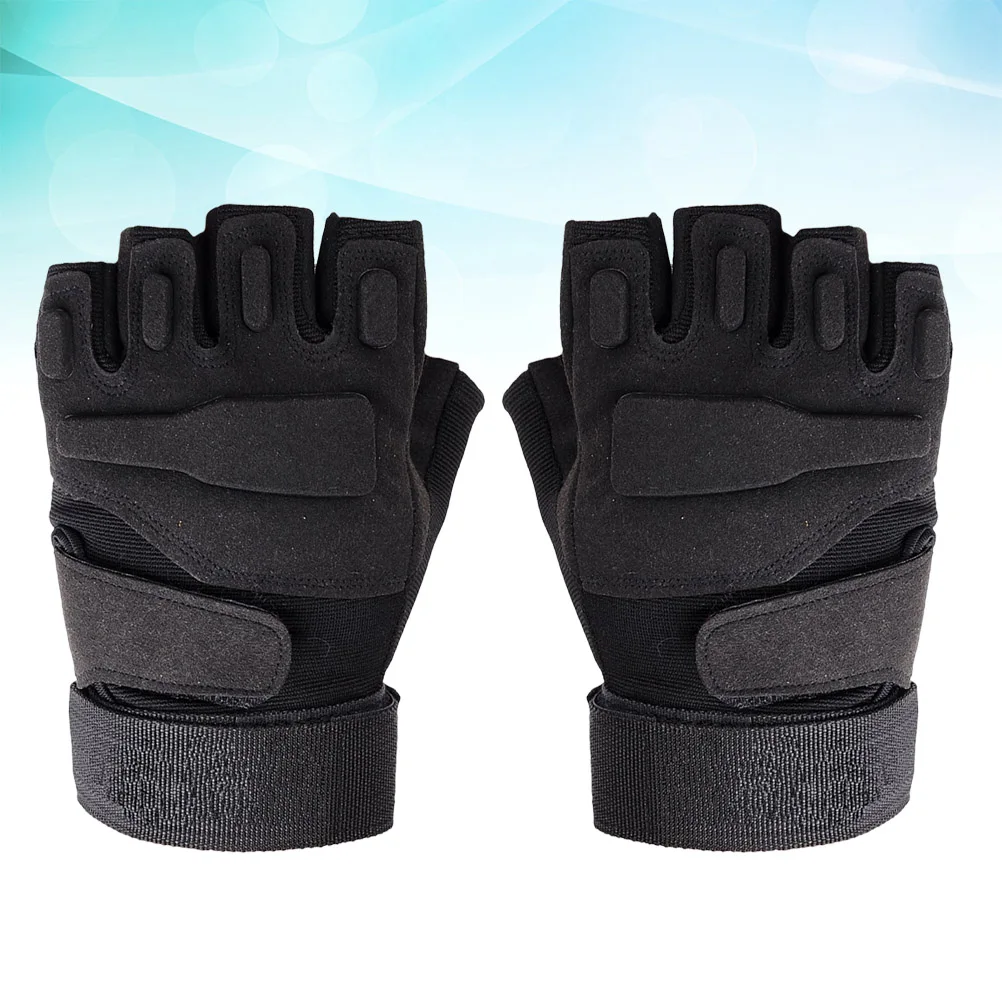 

Fleece Gloves Cycling Tactical Riding Shockproof Breathable Half Finger Fitness