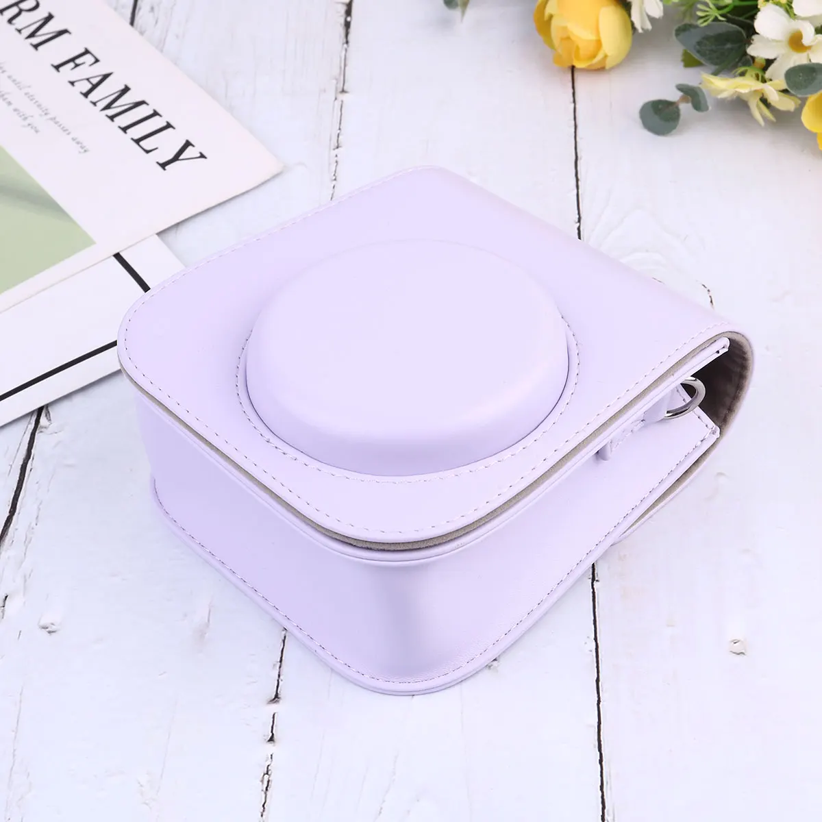 

Cute Camera Bag Protection Case Crossbody Shoulder Mini PU Dust Splash Proof for Beach Party Daily Use Storage Wallet