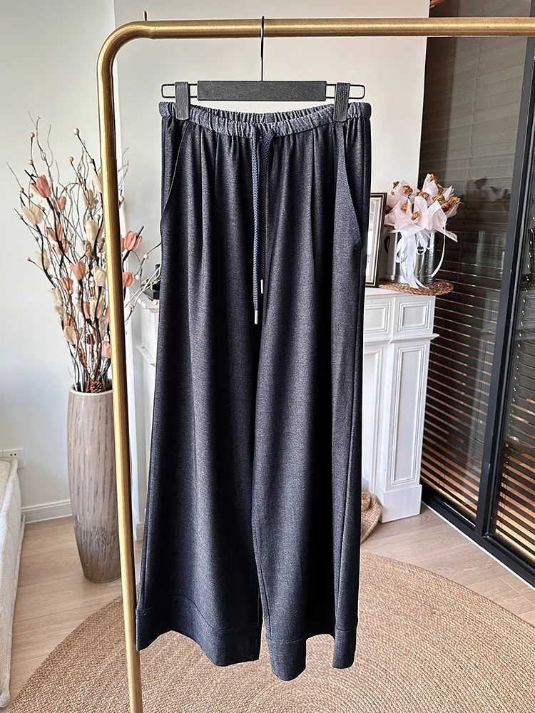 Laid-ba Denim Drapey Jeans Elastische taille Casual Sle-broek Lange broek Damesmode Commute Wind Normaal Dun