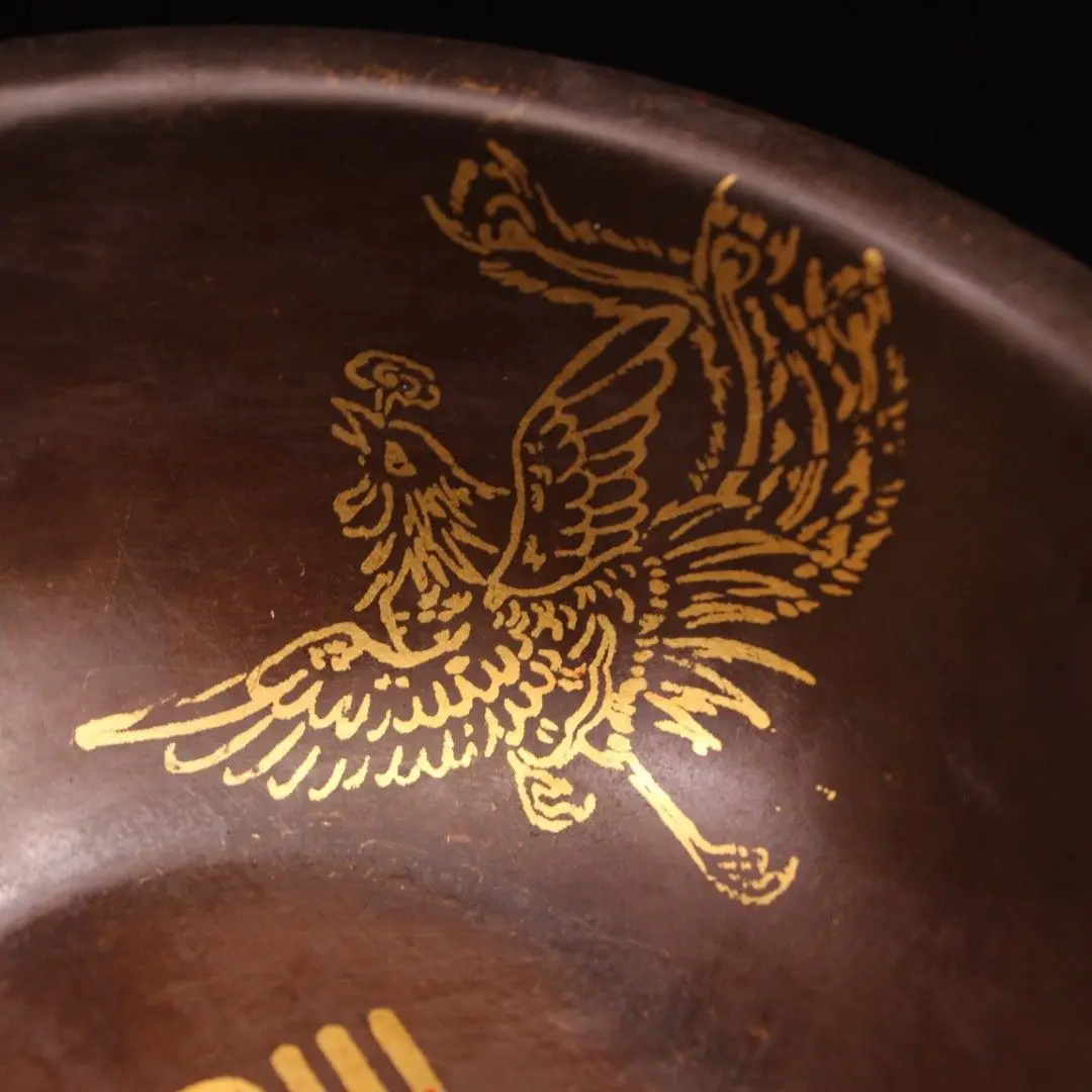 Vintage Hand Carved Solid Copper Old Bowl Statue Sculpture Collection 139g 5.5cm Height 14cm Width