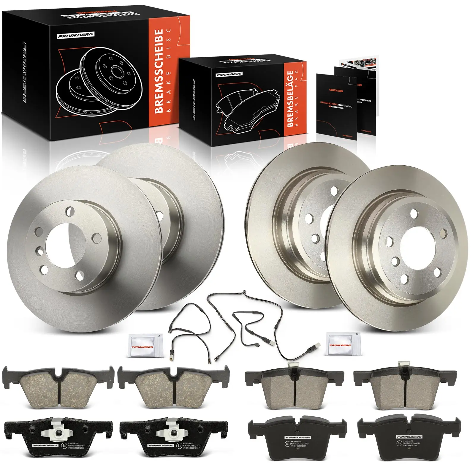 Frankberg 4x Disques de frein + 8x Plaquettes de frein Essieu avant et arrière pour BMW Série 3 F30 Série 4 Cabriolet F33 F83 Gran 34116774875
